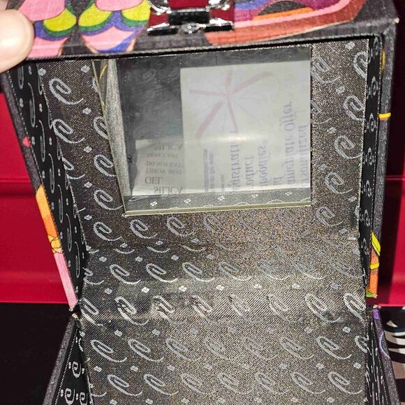 NEW Caboodles Black Multicolor Locking Cosmetic Organizer Case 5x5x5 - Picture 7 of 8